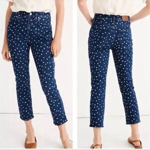 Madewell Polka Dot The High Rise Slim Crop Boyjean Jeans